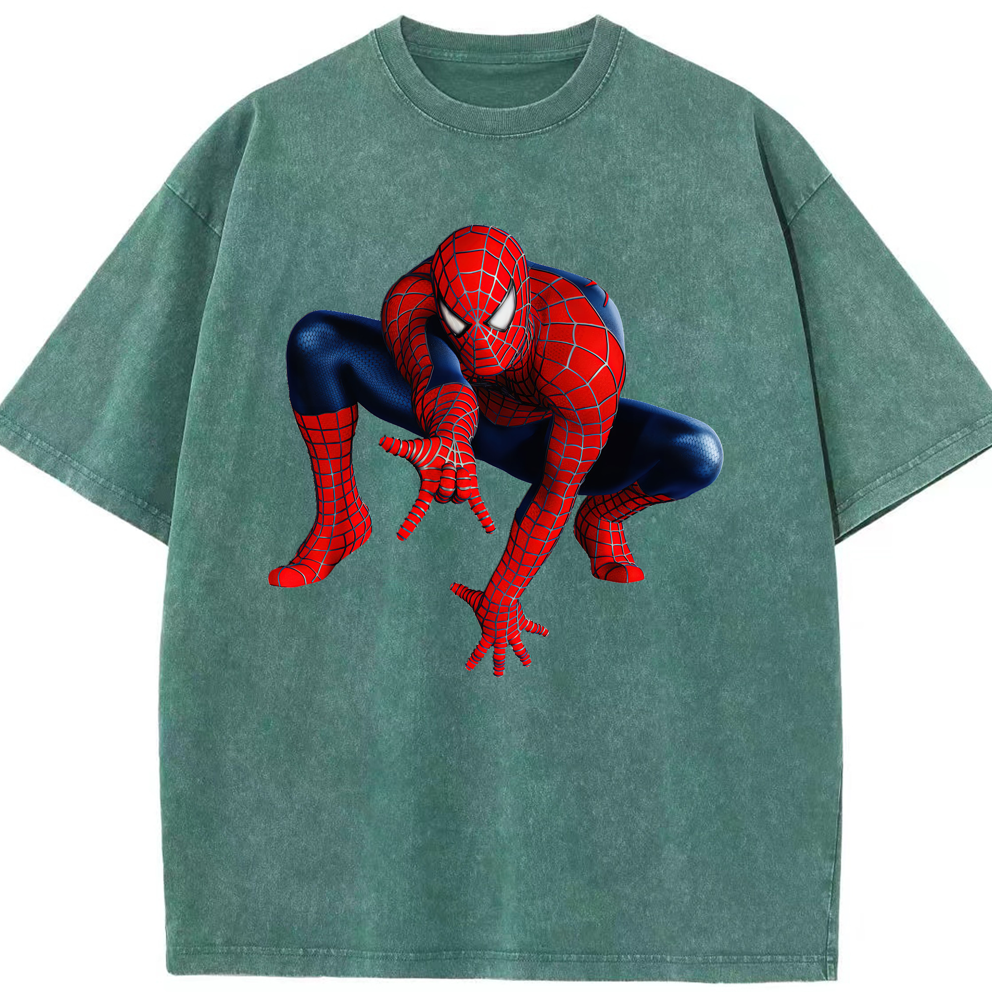 （画像用） Spider Man スパイダーマン 綿100% ヴィンテージ風 半袖Tシャツ（フロントプリント）